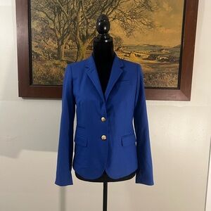 J. Crew Royal Blue Preppy Wool Schoolboy Blazer Size 4 Tailored Academia